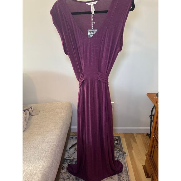 Matilda Jane Purple Dress Chasing Waterfalls Stretch Tie Front Maxi Women Size M - Picture 1 of 5